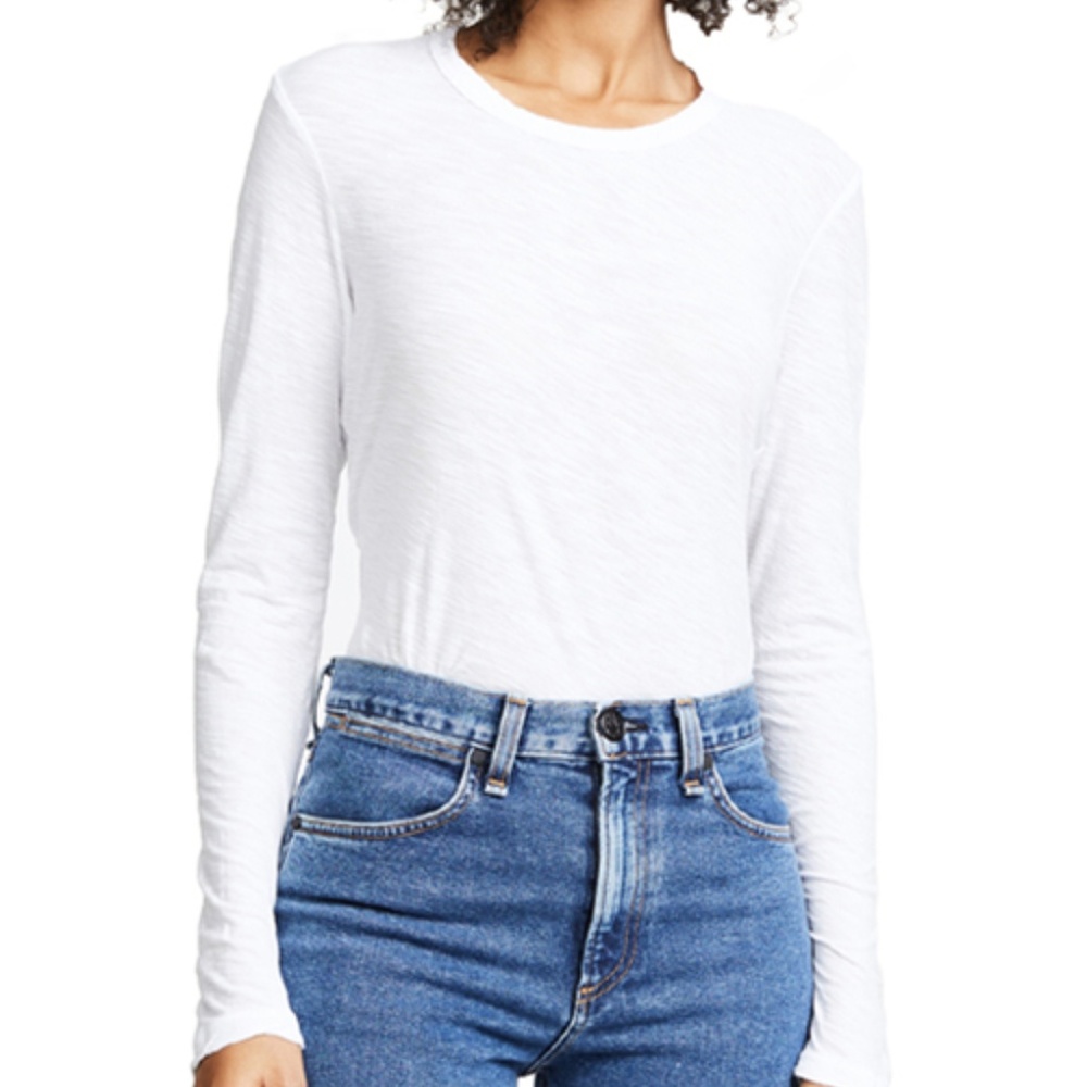 NWT JAMES PERSE WHITE SLUB LONG SLEEVE T SHIRT TEE